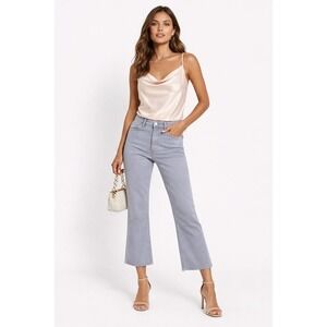 2/$30 J.Crew Jeans Women Sz 31 Light Grey 9"‎ Billie Demi Boot Crop